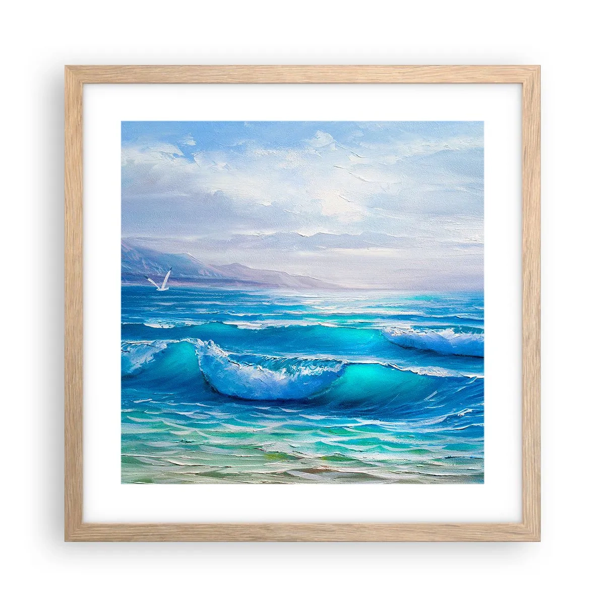 Póster en marco roble claro - Trae consuelo - 40x40 cm