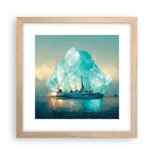 Póster en marco roble claro - Diamante ártico - 30x30 cm