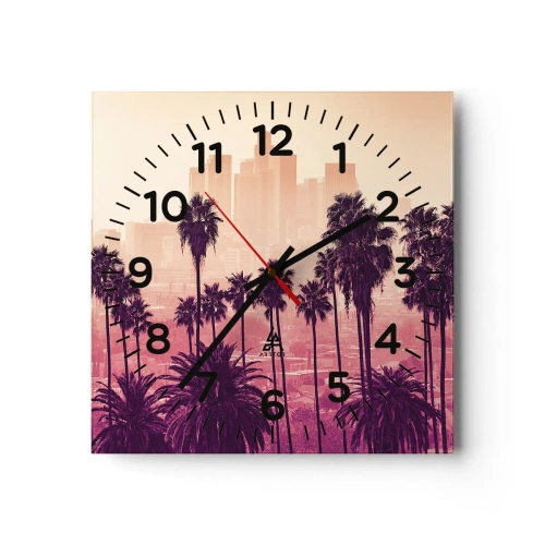 Reloj de pared - Reloj de vidrio - El paisaje de California - 30x30 cm