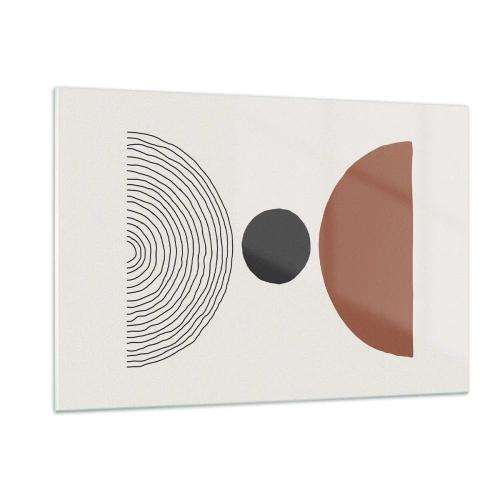 Cuadro sobre vidrio - Impresiones sobre Vidrio - Formas geométricas abstractas sobre un fondo claro - 120x80cm - En el centro de la atención - Decoración de pared moderna para salón y dormitorio ARTTOR