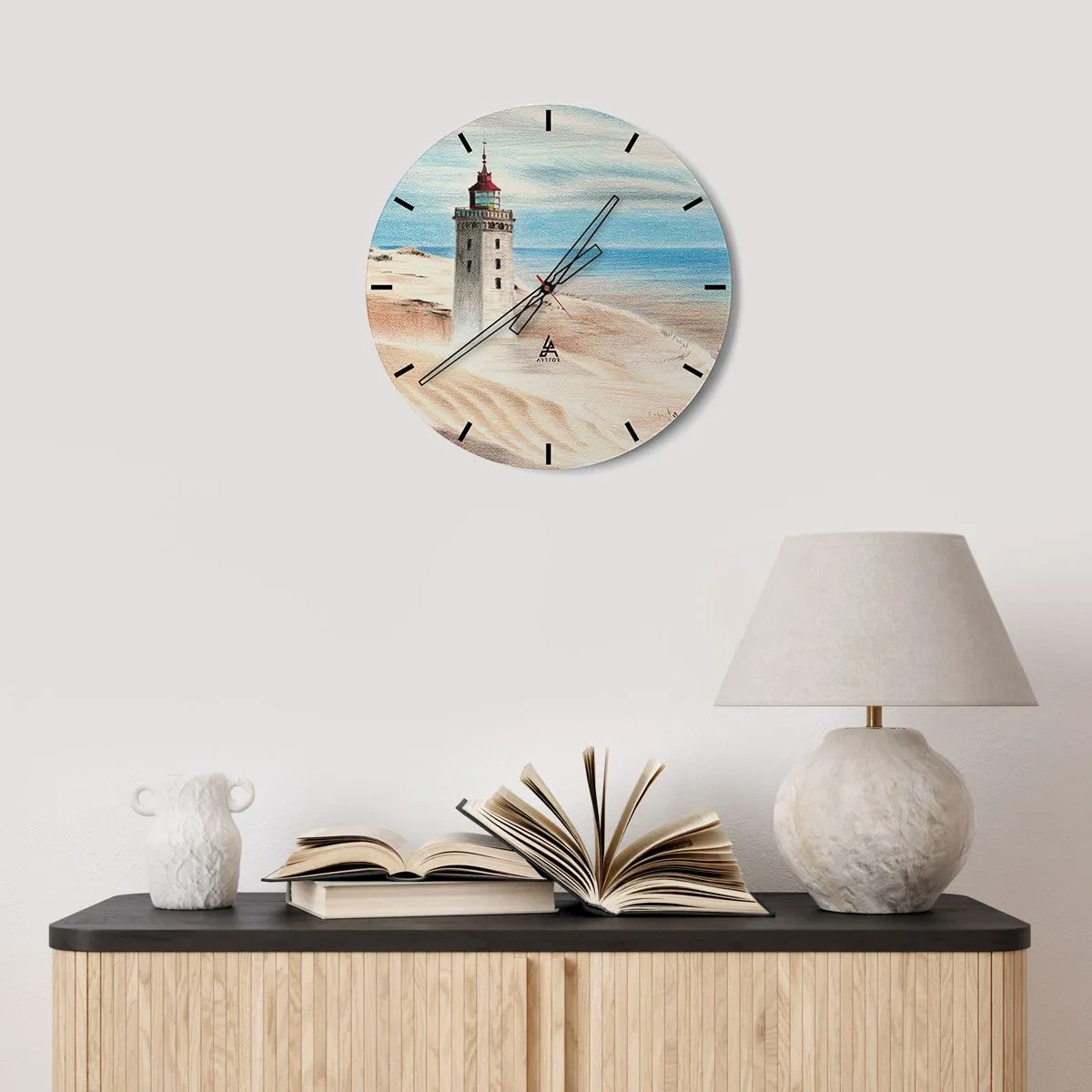 Reloj de pared - Reloj de vidrio - Siempre mirando al mar - 30x30 cm