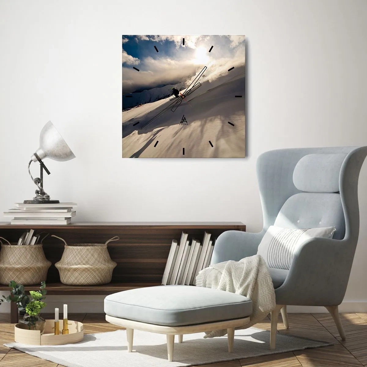 Reloj de pared - Reloj de vidrio - Reto de montaña asumido - 40x40 cm