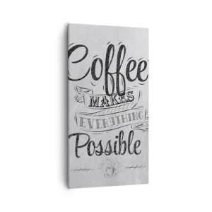 Cuadro sobre lienzo - Impresión de Imagen - ¿Cómo no amar el café? - 55x100 cm