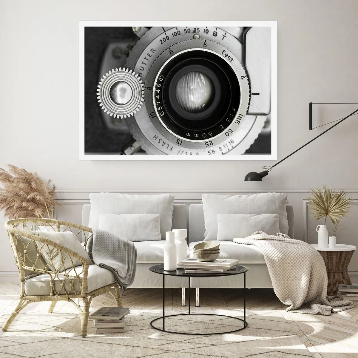 Póster - La lente de una cámara antigua - 100x70cm - Una historia de Hollywood - Decoración de pared moderna para salón y dormitorio ARTTOR