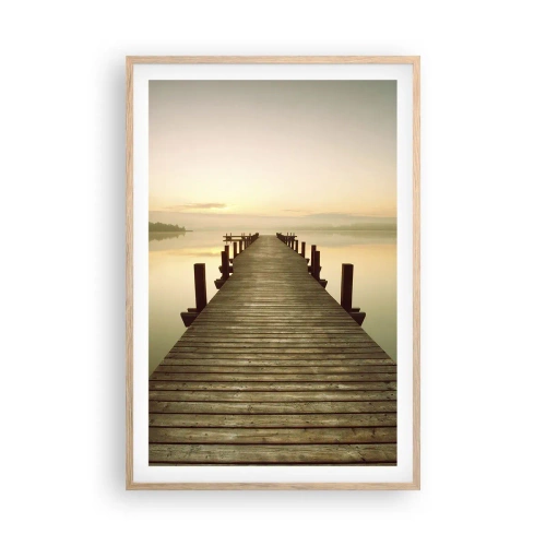 Póster en marco roble claro - Antes del amanecer, al amanecer, la luz - 61x91 cm