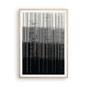 Póster en marco roble claro - Ondas y vibraciones - 70x100 cm