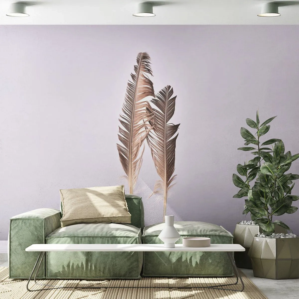 Fotomural Premium Canvas - Contra la nada - Pluma de ave, Pedazo, Gráficos - 250x175 cm