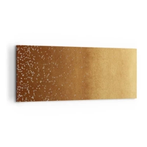 Cuadro sobre lienzo - Impresión de Imagen - Un degradado dorado con brillo sutil y adornos. - 120x50cm - Nacimiento de la luz - Decoración de pared moderna para salón y dormitorio ARTTOR