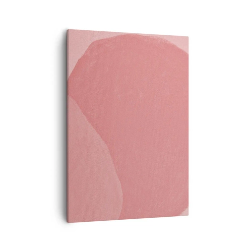 Cuadro sobre lienzo - Impresión de Imagen - Abstracción delicada en tonos rosa, formas orgánicas y minimalismo. - 50x70cm - Composición orgánica en rosa - Decoración de pared moderna para salón y dormitorio ARTTOR