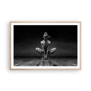 Póster en marco roble claro - Concentración de energía del baile - 91x61 cm
