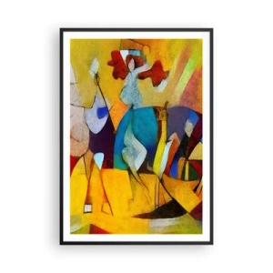 Póster en marco negro - Sol - vida - alegría - 70x100 cm
