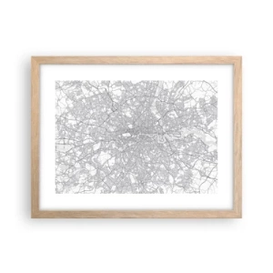 Póster en marco roble claro - Un mapa del laberinto de Londres - 40x30 cm