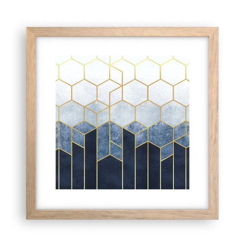 Póster en marco roble claro - Composición rítmica visual - 30x30 cm