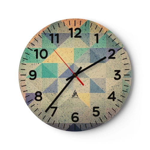 Reloj de pared - Reloj de vidrio - República de los triángulos - 40x40 cm