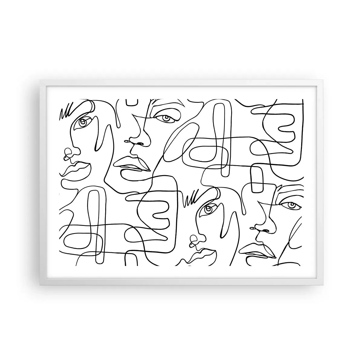 Póster en marco blanco - Entre emociones enredadas - 70x50 cm