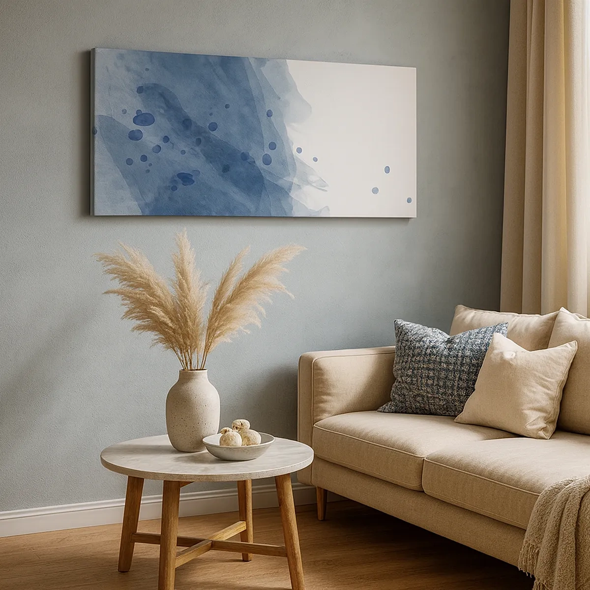 Cuadro sobre lienzo - Impresión de Imagen - Tul azul - 30x30 cm