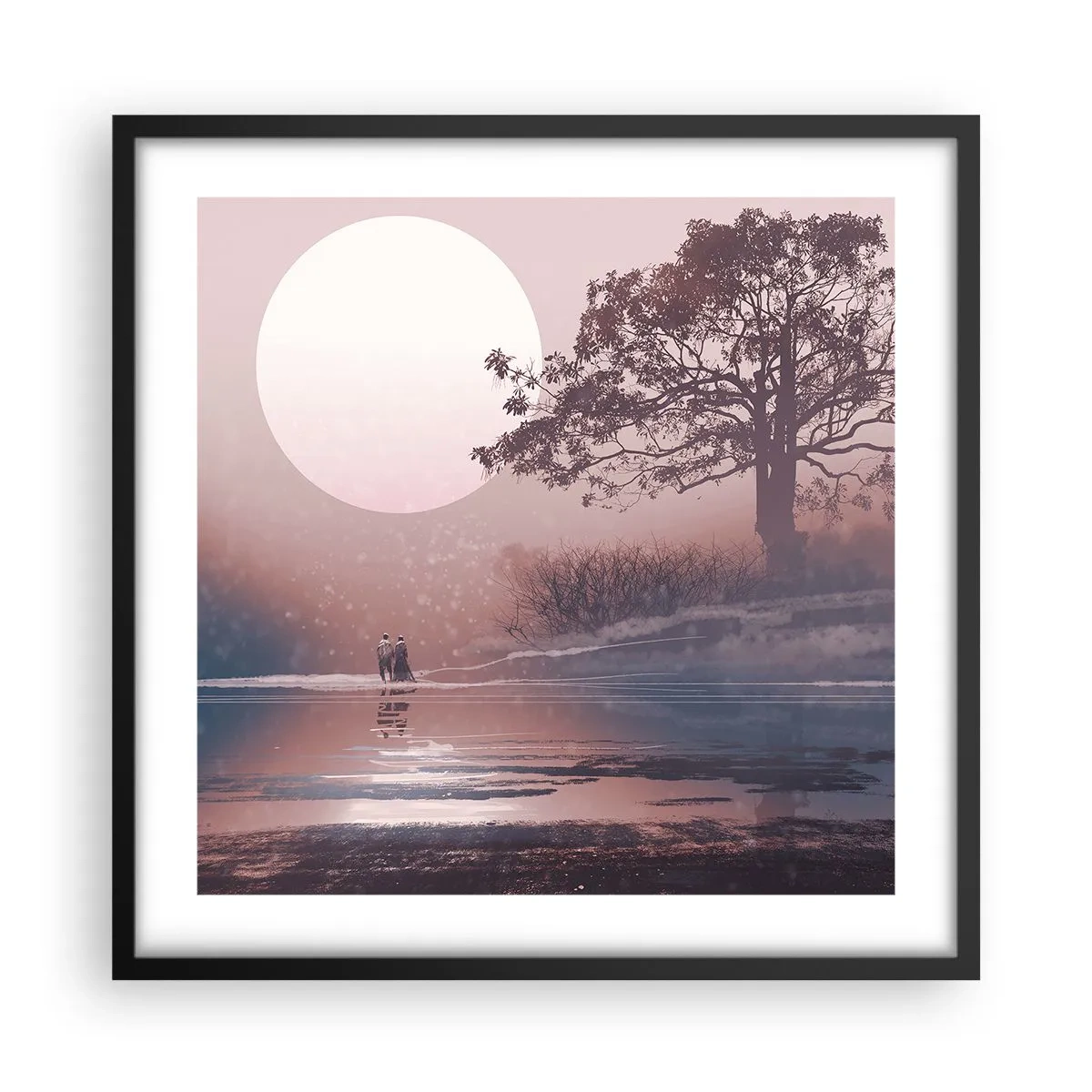 Póster en marco negro - Rarezas nocturnas - 50x50 cm