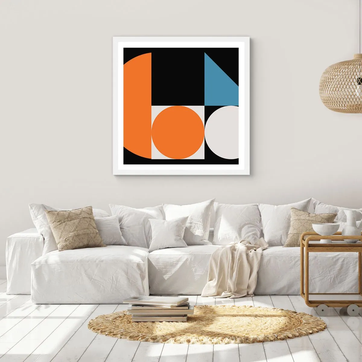 Póster en marco blanco - Diseño con figuras - 60x60 cm