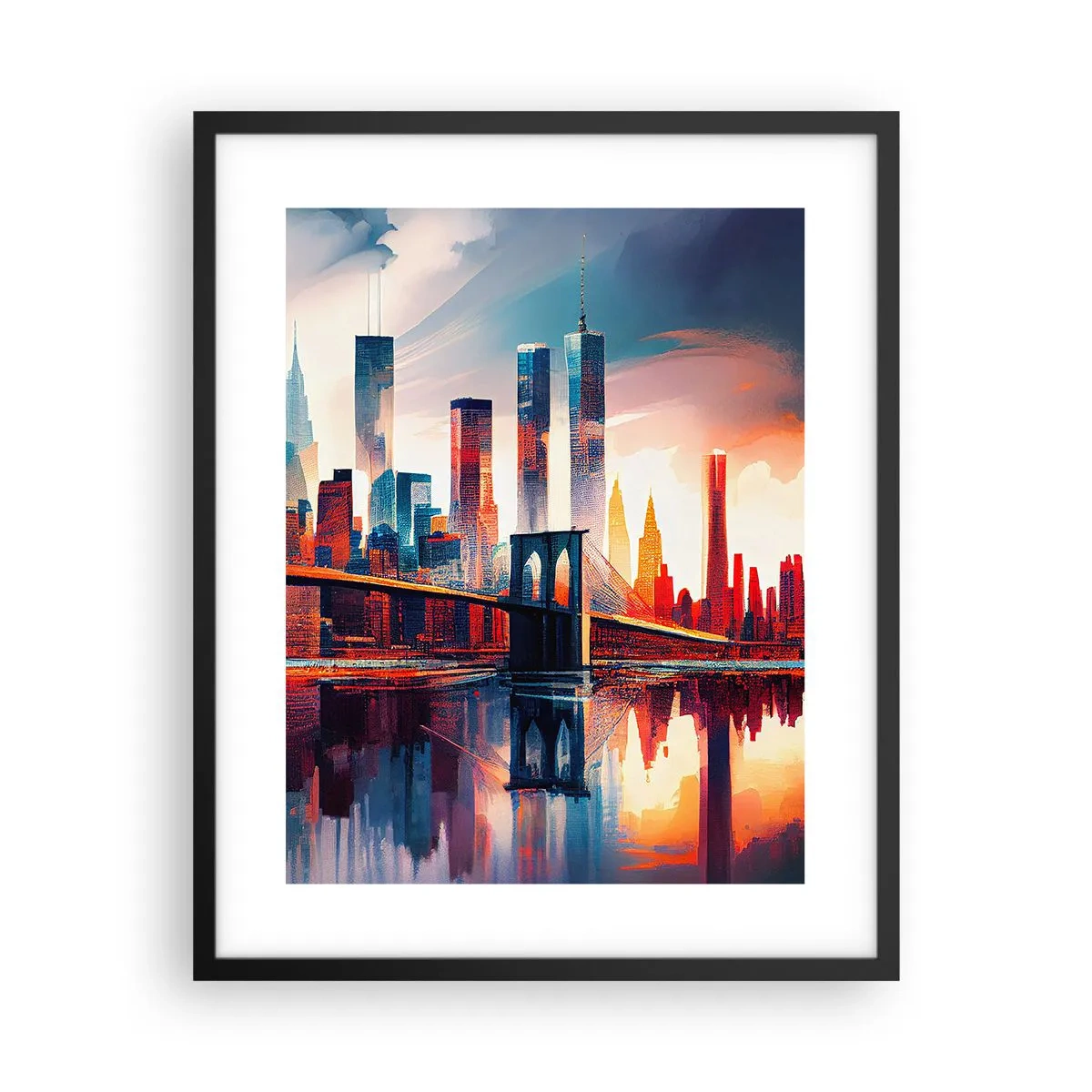 Póster en marco negro - Nueva York siempre luce - 40x50 cm