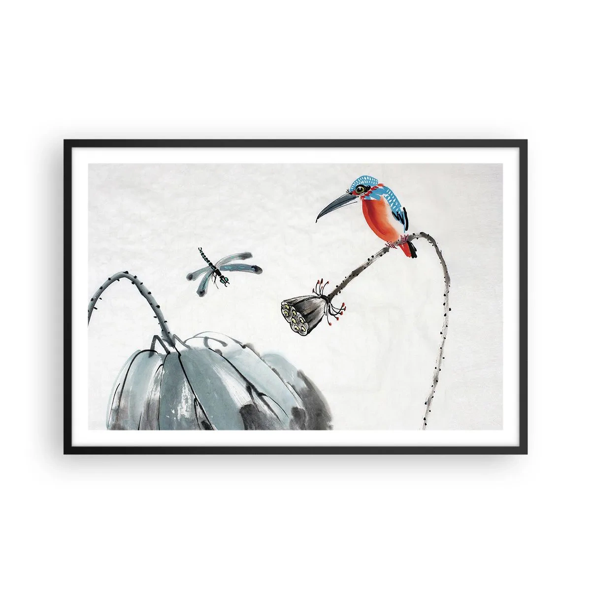 Póster en marco negro - La vida de la pradera - 91x61 cm