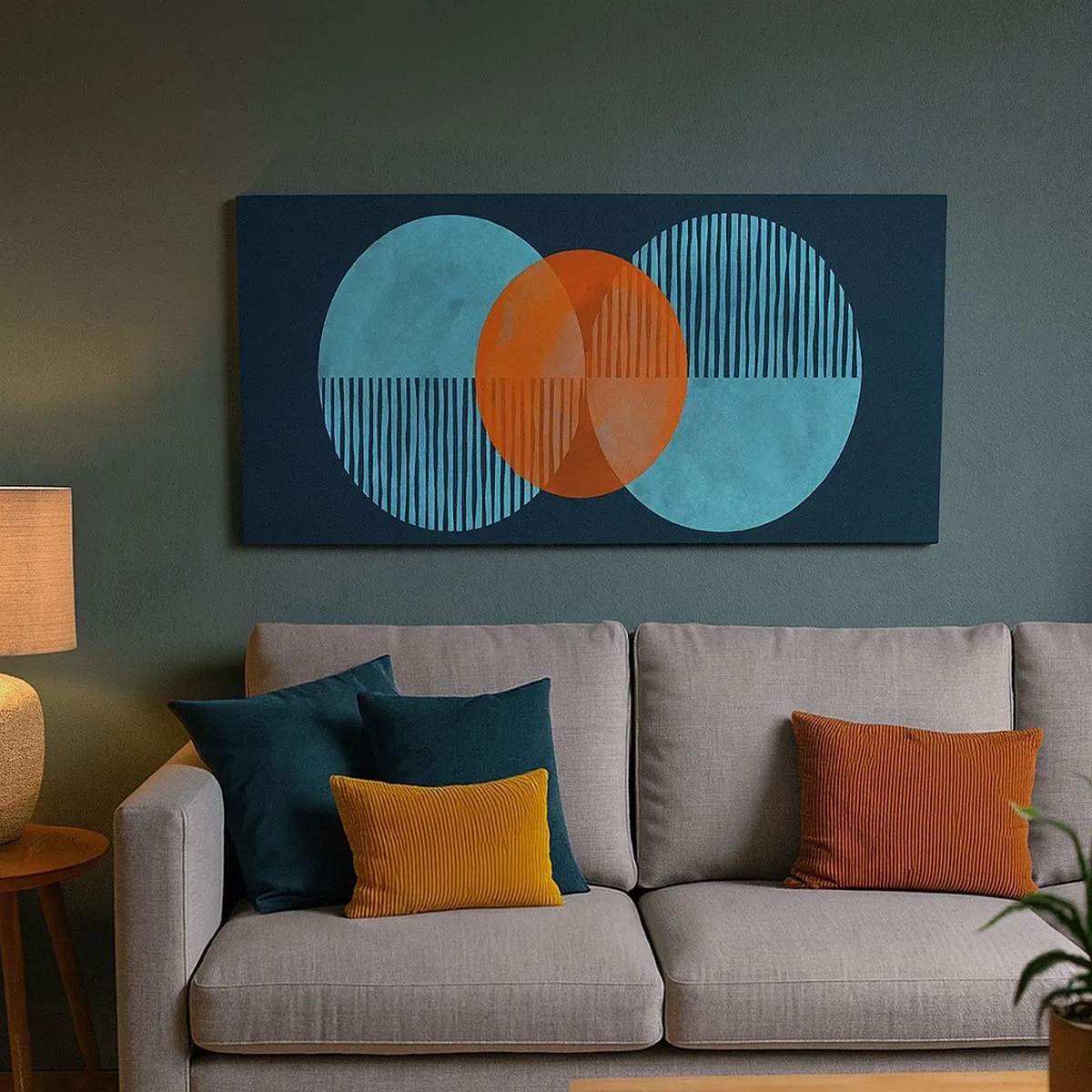 Cuadro sobre lienzo - Impresión de Imagen - Composición simétrica - 100x40 cm