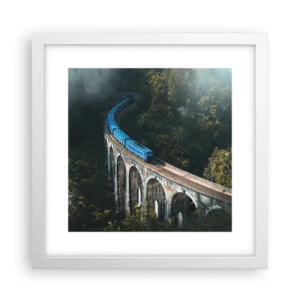 Póster en marco blanco - Vías sobre la naturaleza - 30x30 cm