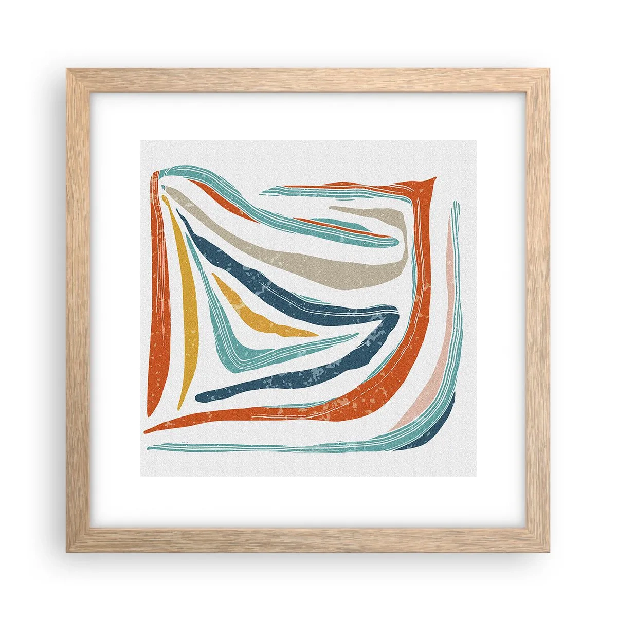 Póster en marco roble claro - Abstracción sonriente y amistosa - 30x30 cm