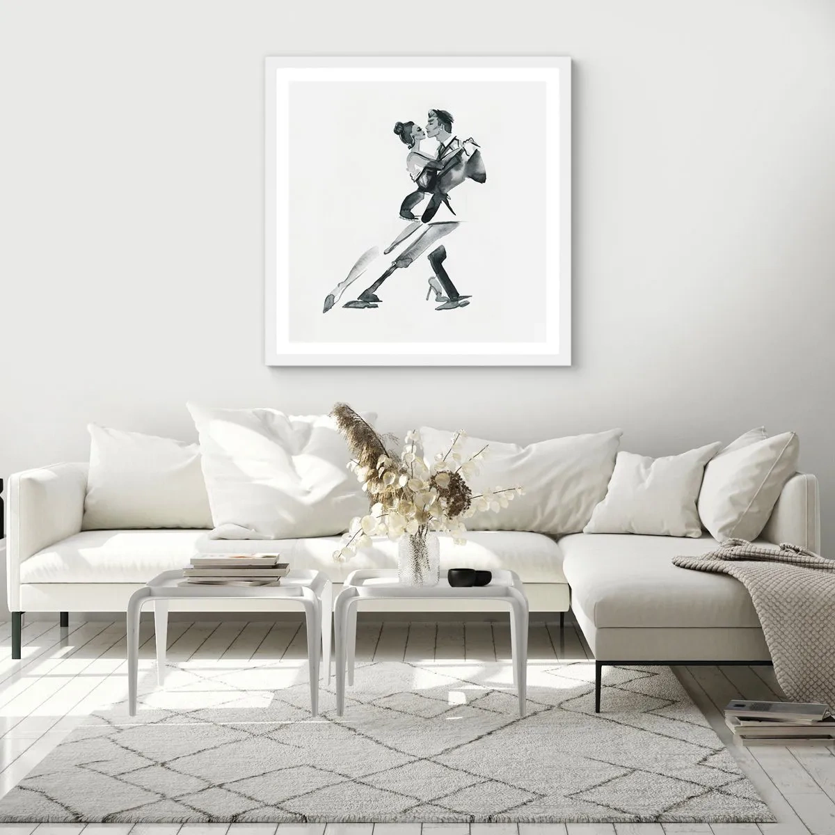 Póster en marco blanco - Todos al son de la música - 60x60 cm