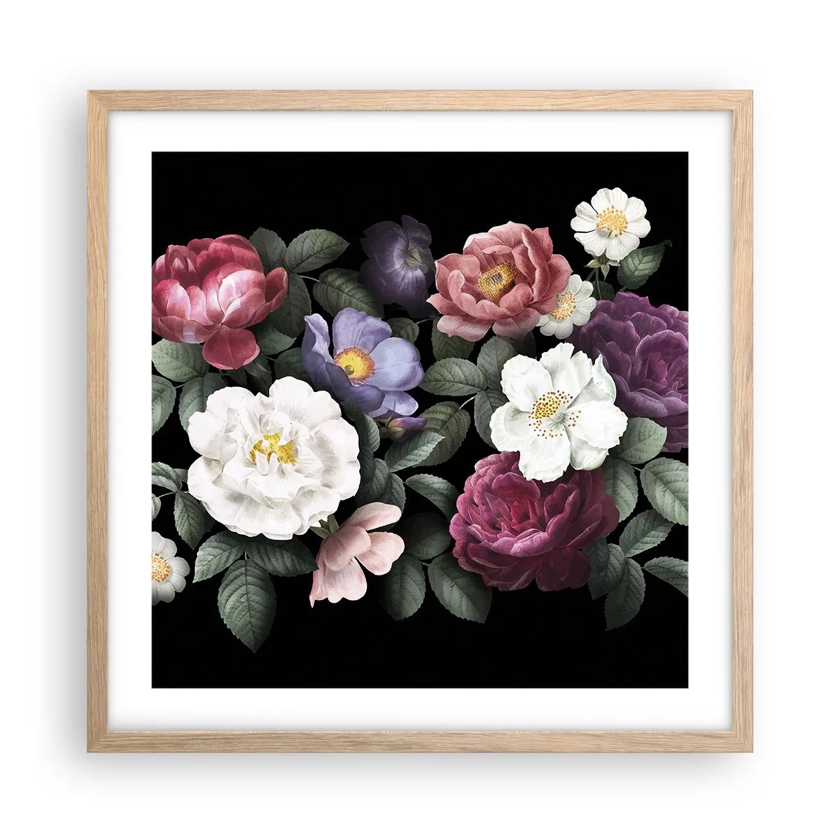 Póster en marco roble claro - De un jardín inglés - 50x50 cm