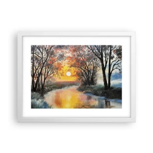 Póster en marco blanco - Ambiente otoñal - 40x30 cm