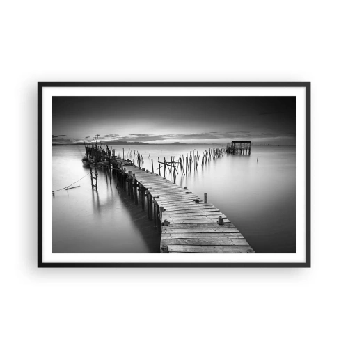 Póster en marco negro - La calma de una orilla olvidada - 91x61 cm