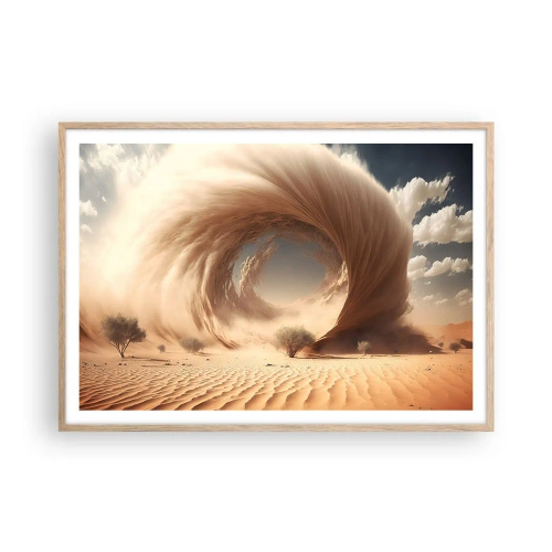 Póster en marco roble claro - Portal abierto - 100x70 cm