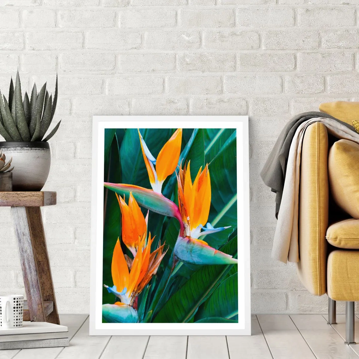 Póster en marco blanco - ¿Es una flor o es un pájaro? - 70x100 cm