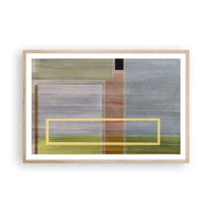 Póster en marco roble claro - Recto y tranquilo - 91x61 cm