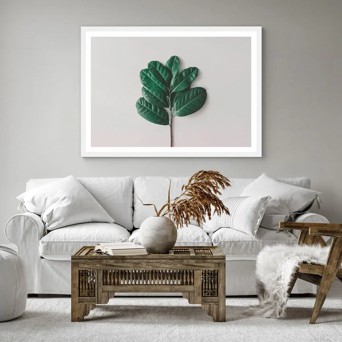 Póster en marco blanco - El dibujo de la propia naturaleza - 70x50 cm