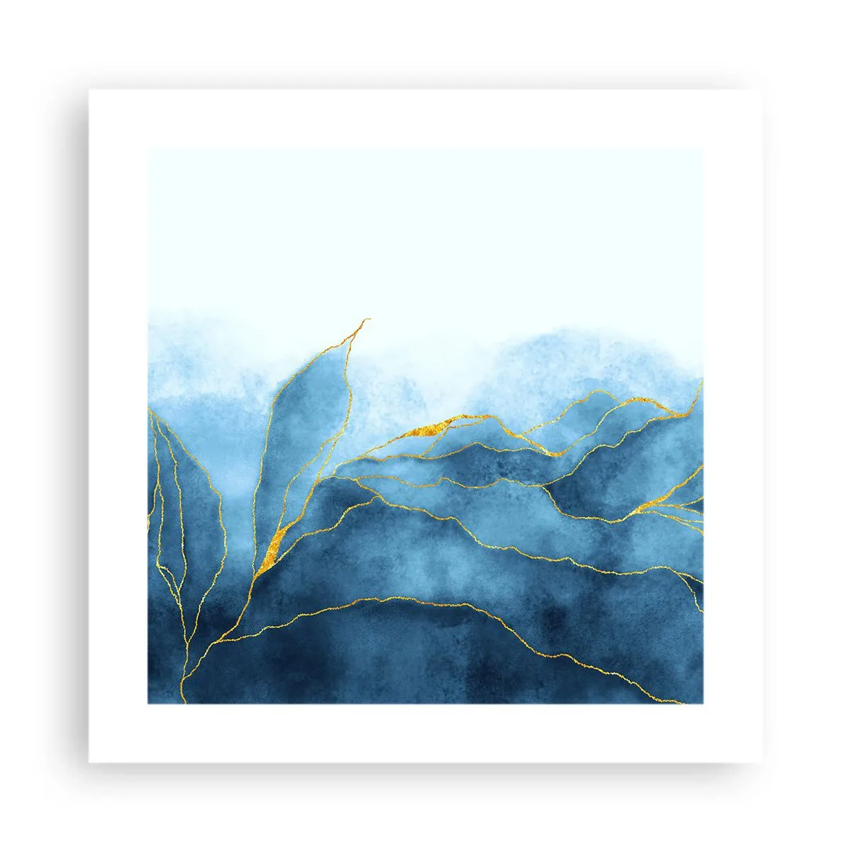 Póster - Oro y azul - 40x40 cm