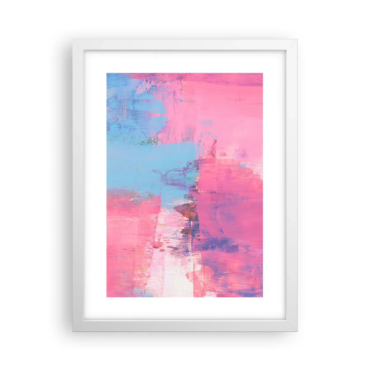 Póster en marco blanco - Rosa, azul y una pizca de luz - 30x40 cm