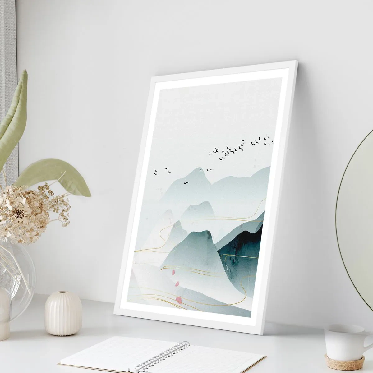 Póster en marco blanco - Sobre las cimas - 50x70 cm