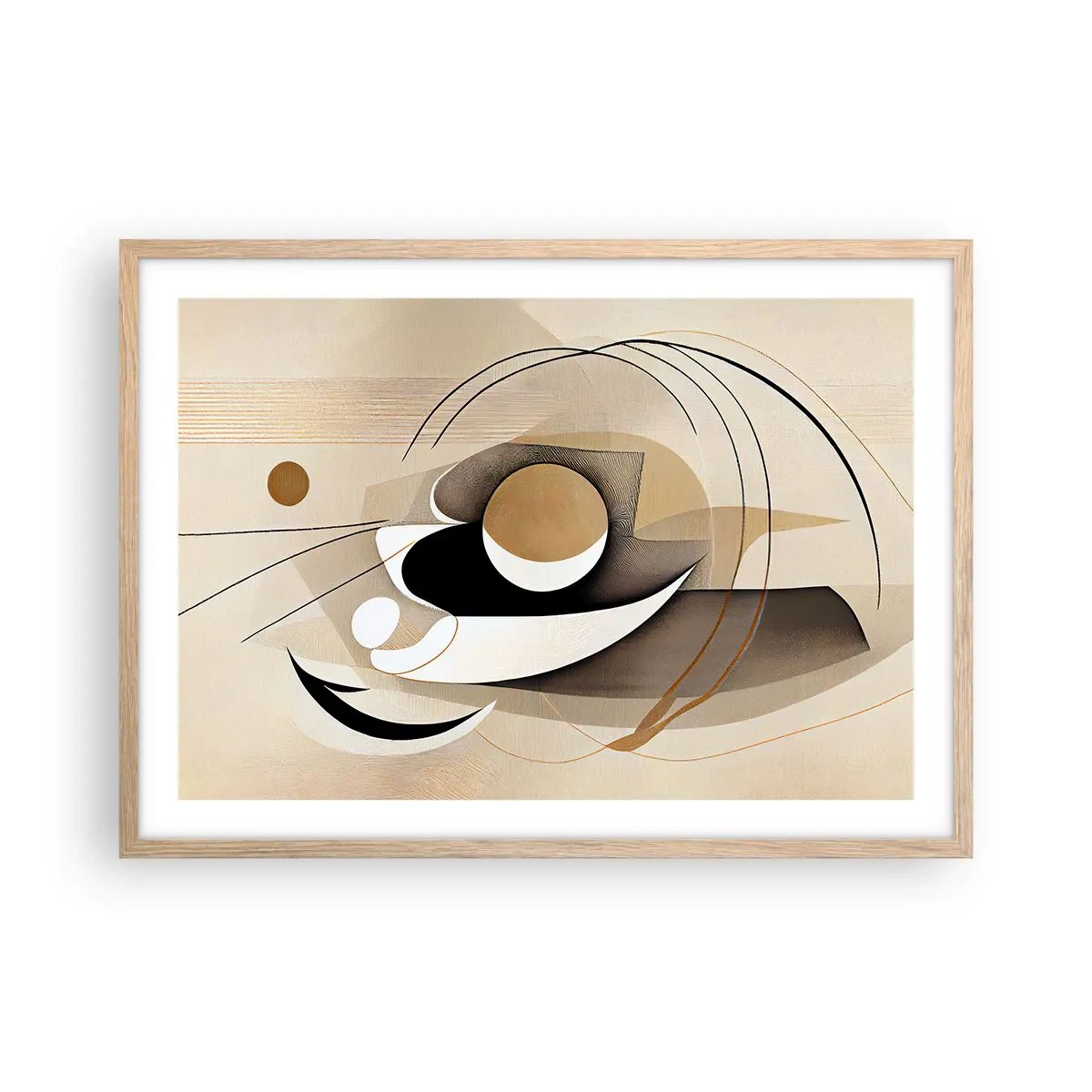 Póster en marco roble claro - Composición: la esencia de las cosas - 70x50 cm