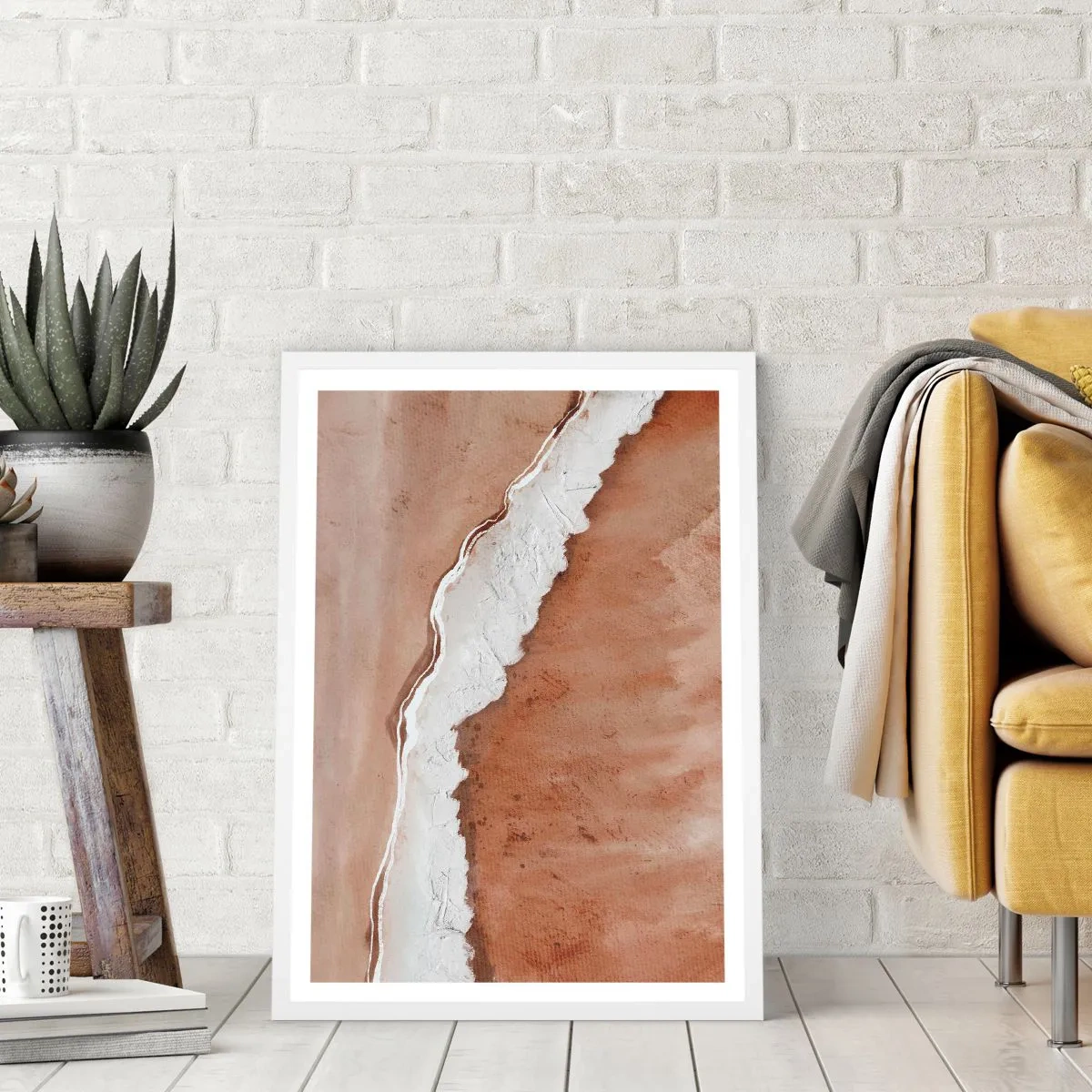Póster en marco blanco - En colores terrosos - 30x40 cm