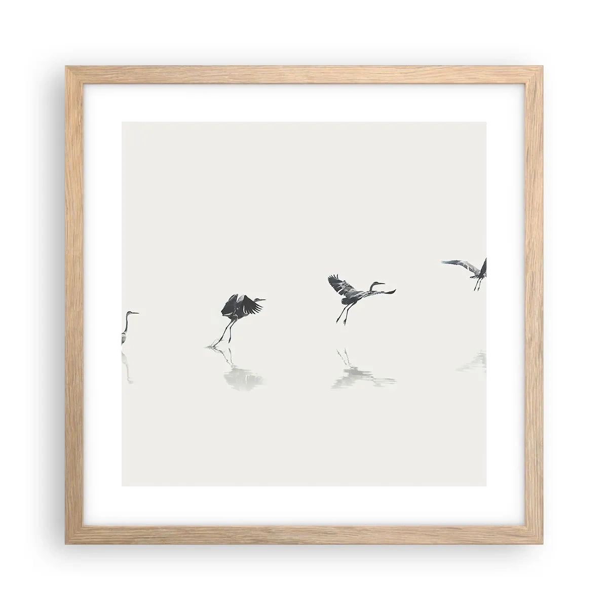 Póster en marco roble claro - Cuatro sencillos pasos para despegar - 40x40 cm