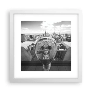 Póster en marco blanco - Sobre la ciudad - 30x30 cm