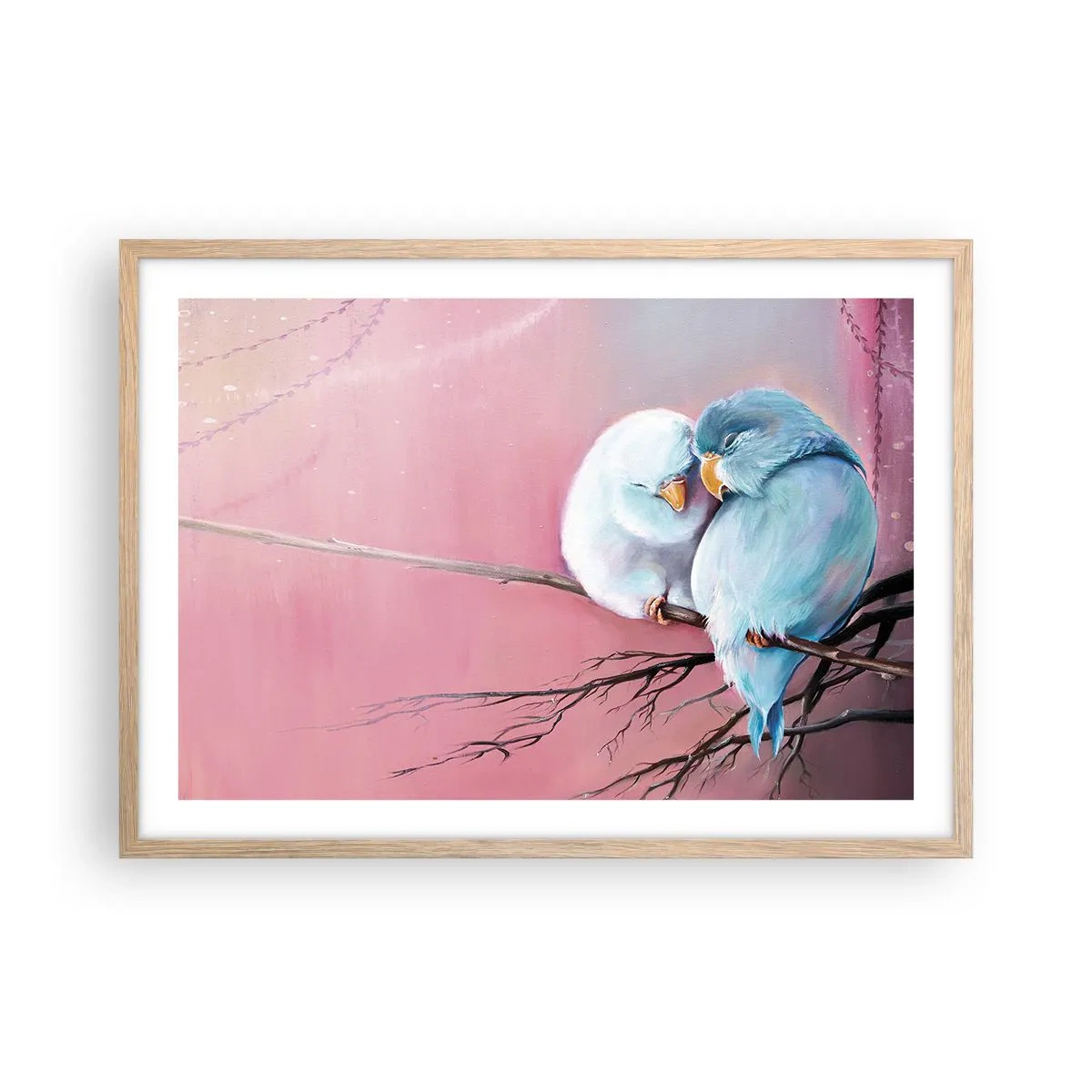 Póster en marco roble claro - Qué añadir aquí... - 70x50 cm