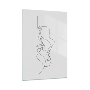 Cuadro sobre vidrio - Impresiones sobre Vidrio - Un delicado dibujo de dos caras en un solo contorno. - 50x70cm - El calor de los deseos lúgubres - Decoración de pared moderna para salón y dormitorio ARTTOR