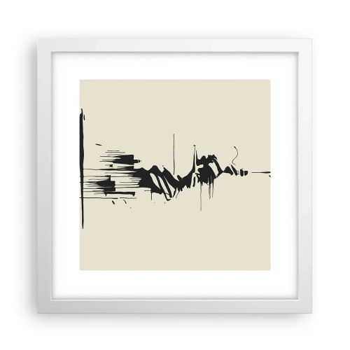 Póster en marco blanco - Abstracción apresurada - 30x30 cm