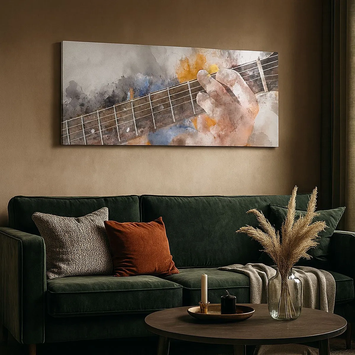 Cuadro sobre lienzo - Impresión de Imagen - Poesía entre las cuerdas - 100x40 cm