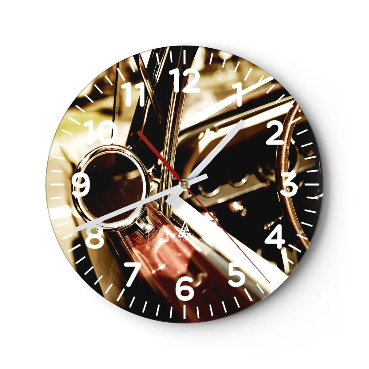 Reloj de pared - Reloj de vidrio - Un coche con alma - 40x40 cm