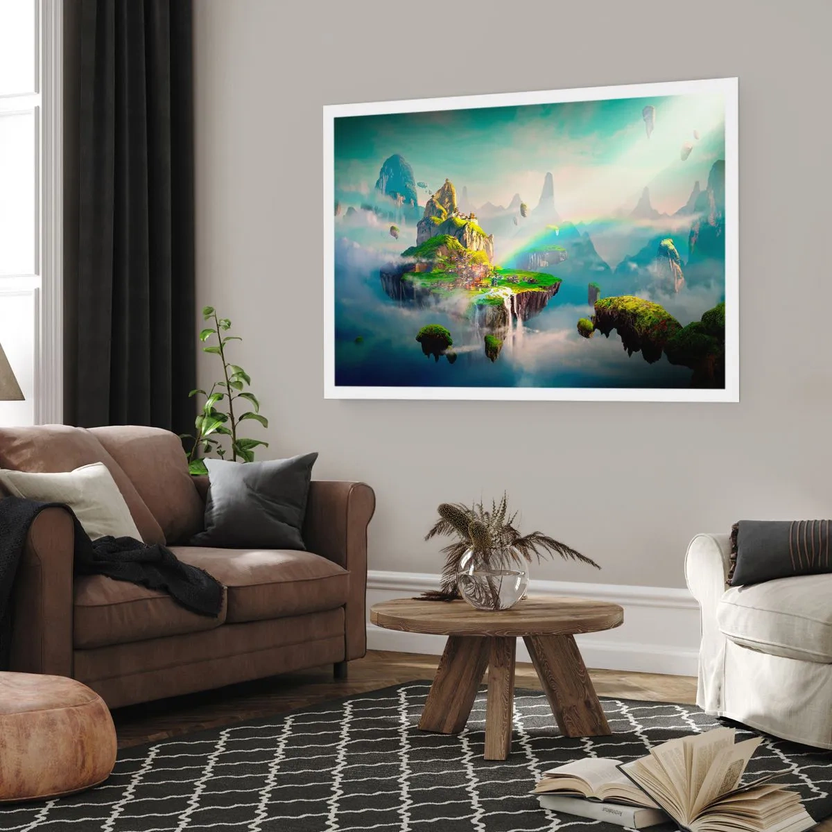 Póster - El medio de la nada - islas flotantes - 70x50 cm