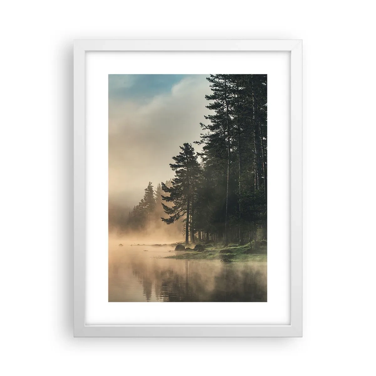 Póster en marco blanco - El nacimiento de un día - 30x40 cm