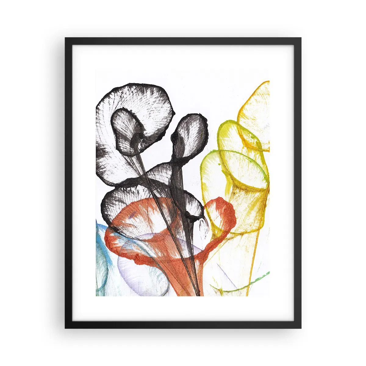 Póster en marco negro - Flores con alma - 40x50 cm